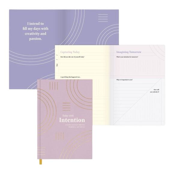 Guided Journal Today with Intention - Gratitude Notebook Adults 128 Pages 5.5x8 - Picture 2 of 6